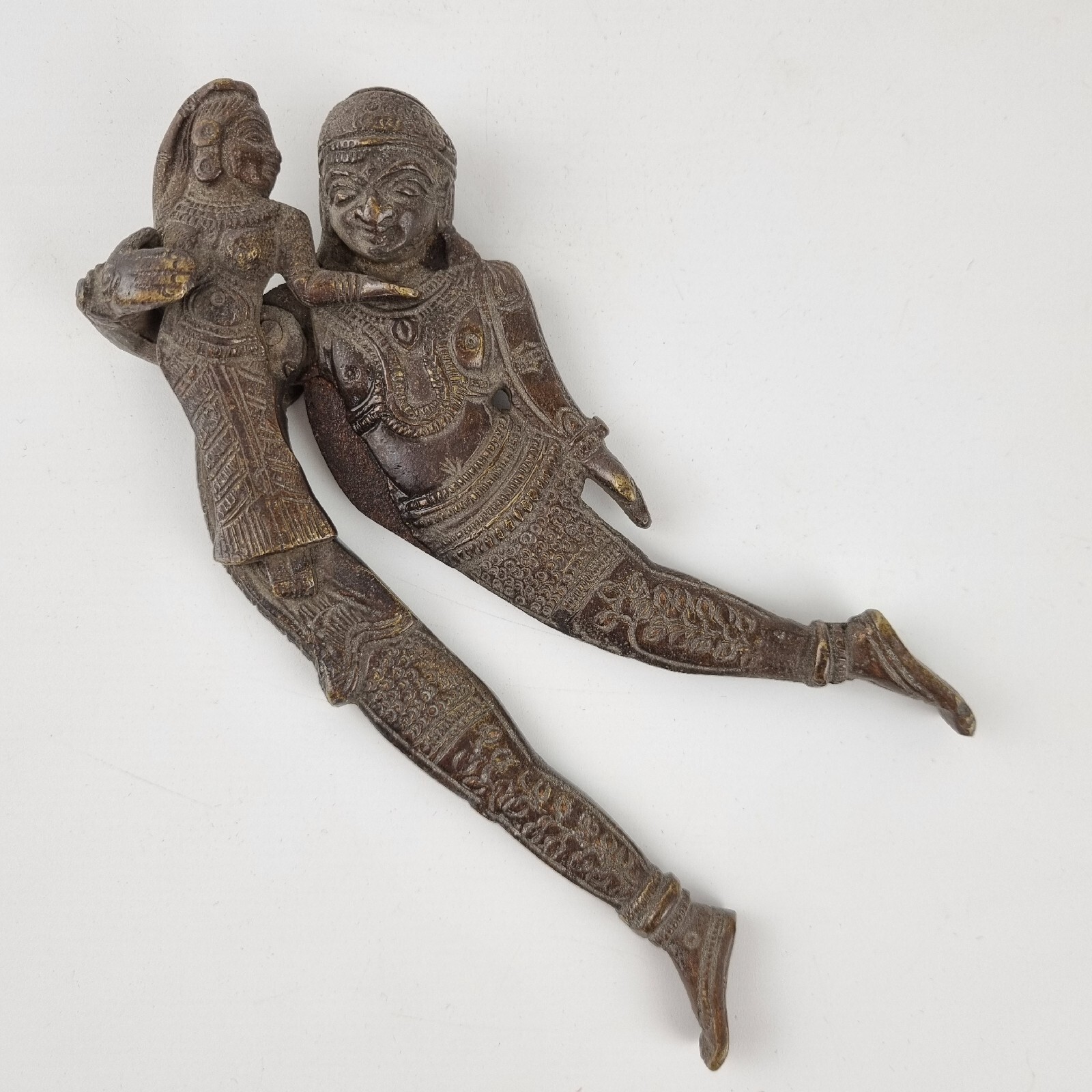 Vintage Indian Bronze Betel Nut Cracker Modeled As Krishna Holding Yoshida