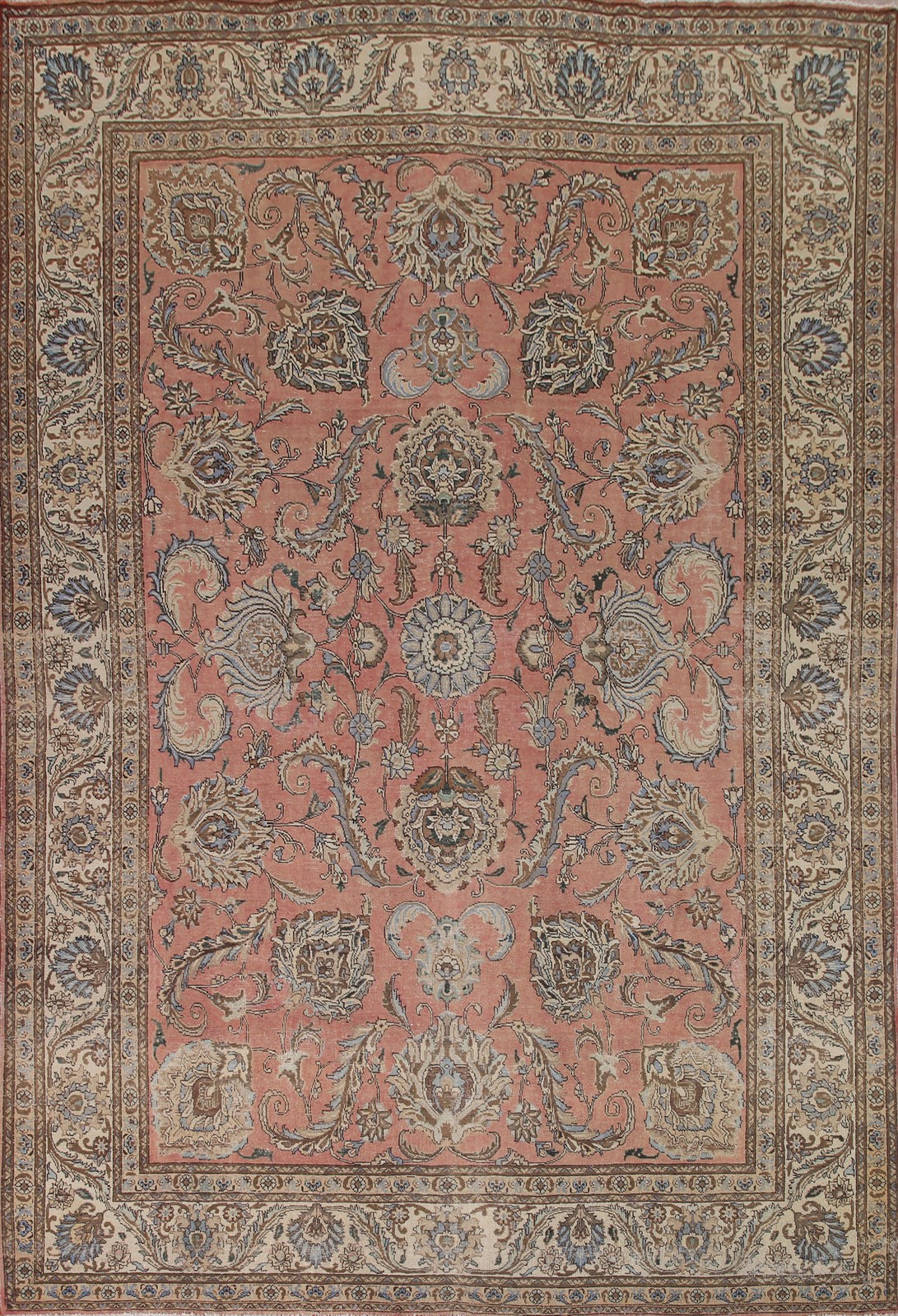 Floral Pink Handmade Area Rug 10×13 Living Room Traditional Vintage Classic Rug