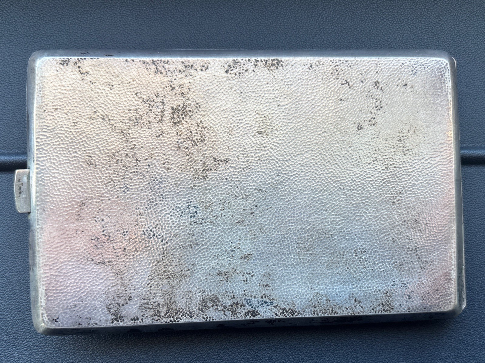 ANTIQUE 3D DRAGON SOLID SILVER BUSINESS CARD HOLDER, R.Y INITIALS