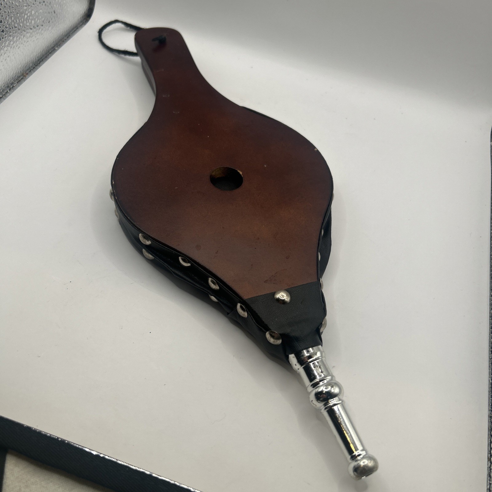 Vintage Bellows Fireplace Wood Leather
