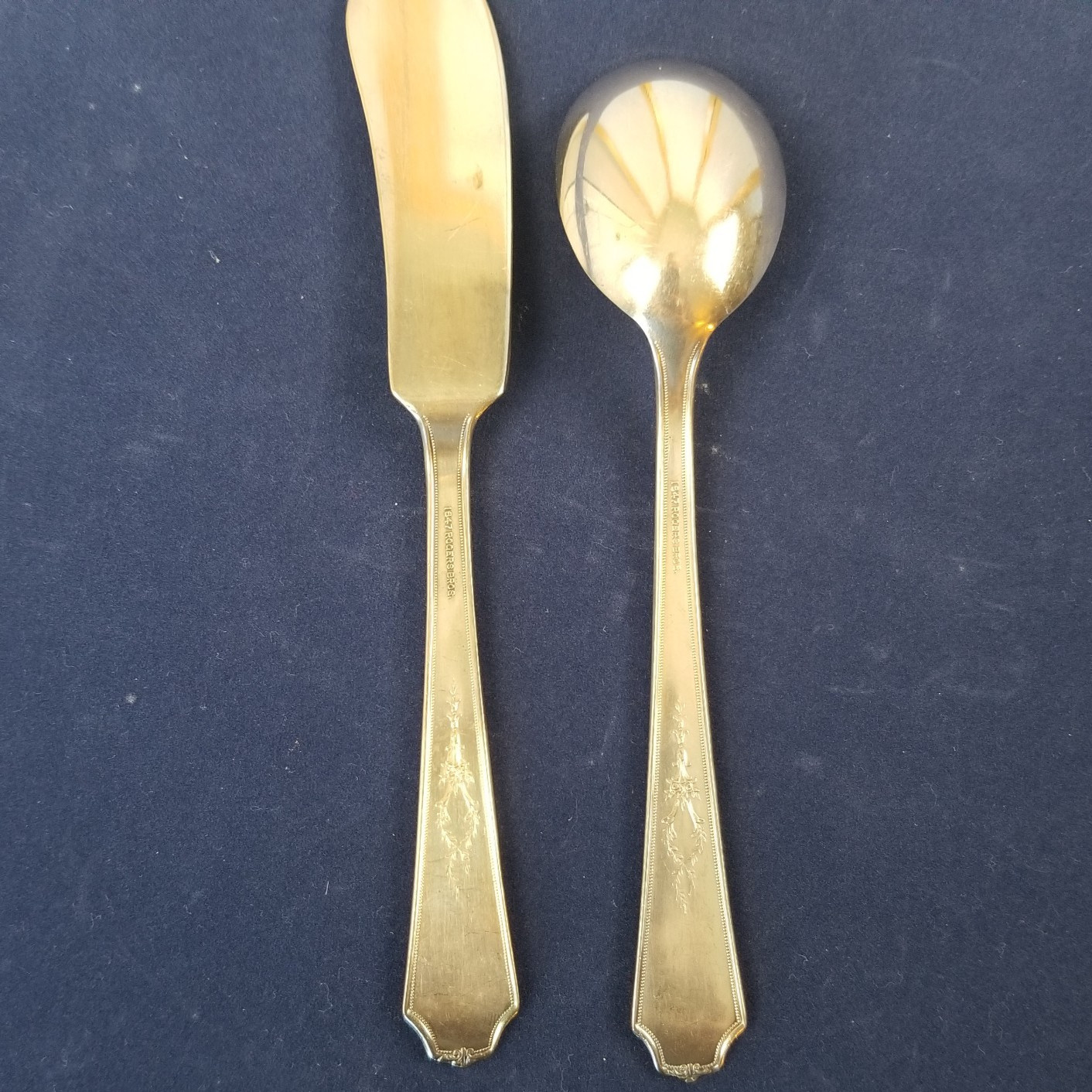 VTG Butter Knife and Sugar Spoon set 1847 Rogers Bros Ancestral
