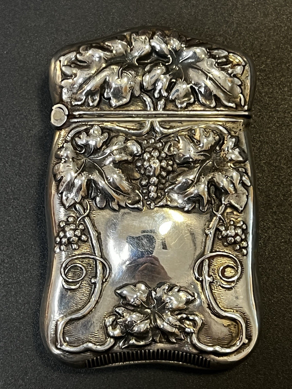 Sterling Silver Ornate Match Holder Repousse Art Nouveau Engraved 16.99 Grams