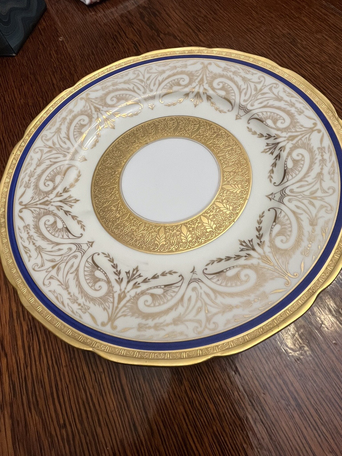 Antique 12 Haviland France Limoges Cobalt 24K Gold 11” Dinner Plates GORGEOUS