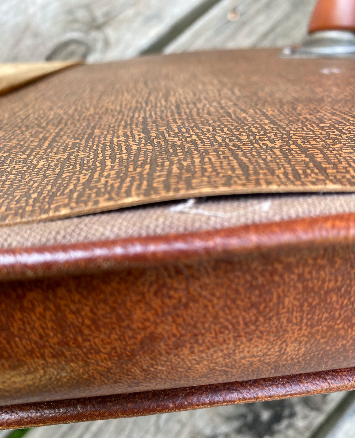 Vintage Brown MidCentury Babcock Phillips Corp Wood Leg Foot Stool MCM Foot Rest