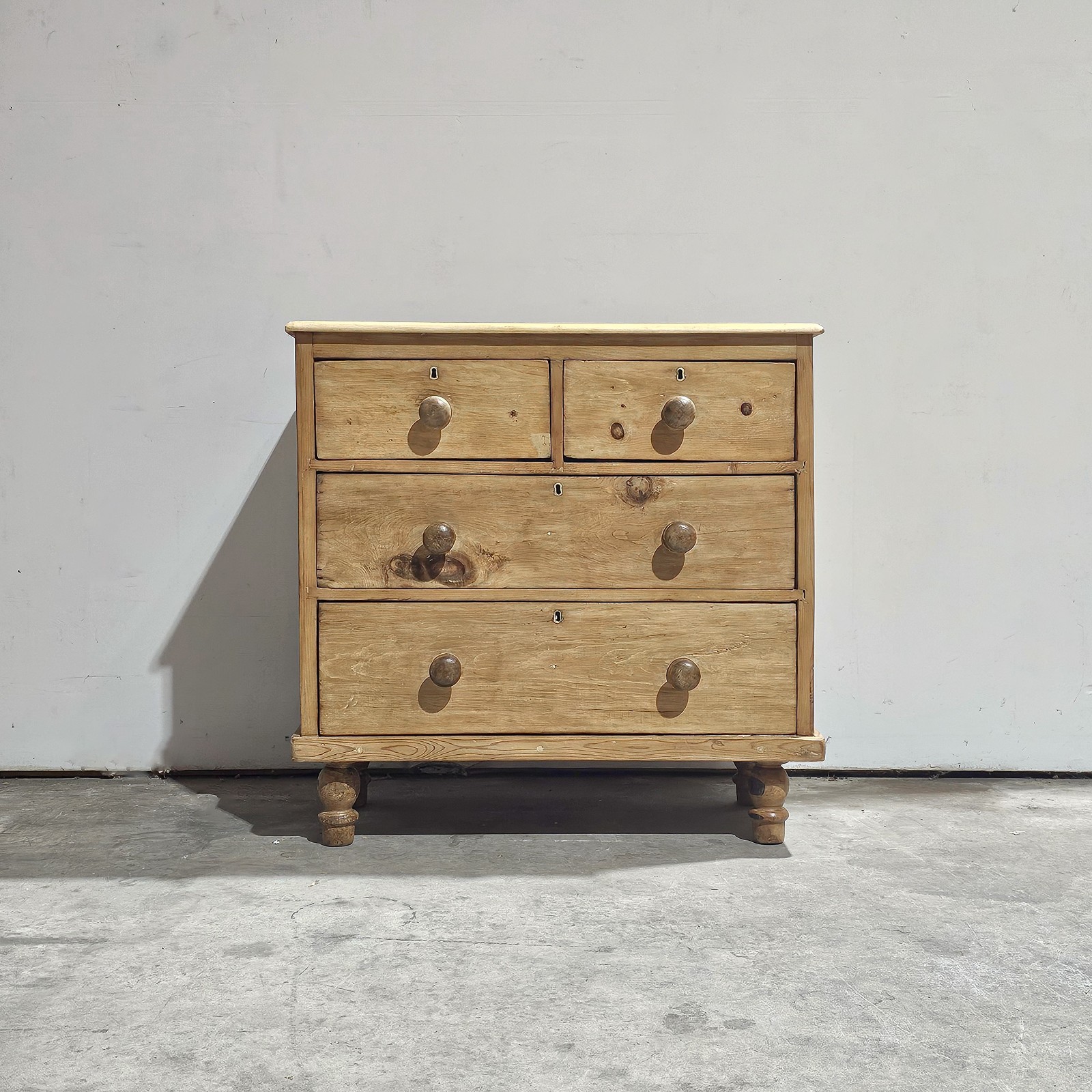 Antique English Pine Petite Dresser Nightstand Chest of Drawers Circa 1870
