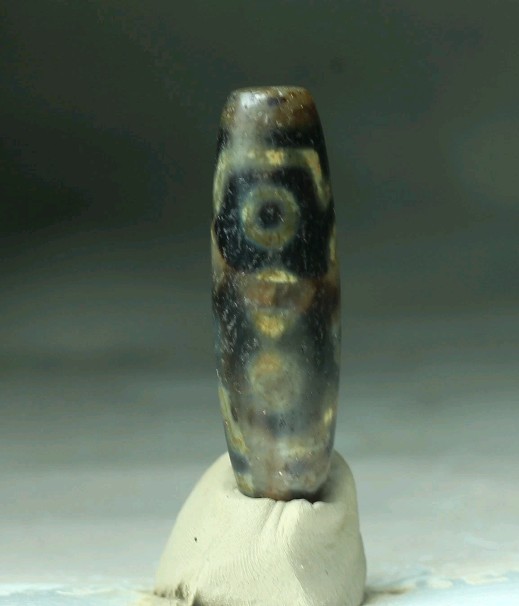 Pre-1800s Indo/Tibetan Old Agate 10 Eye Dzi Bead 14*44mm