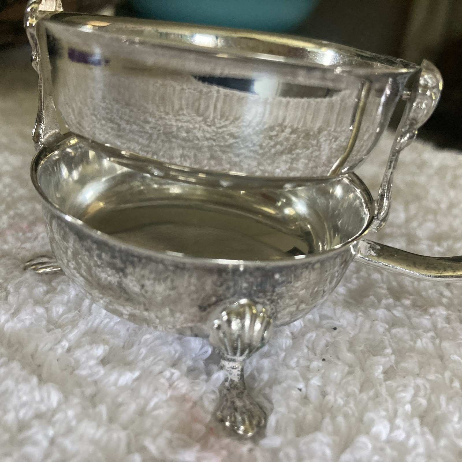 ANTIQUE CORONET HALLMARKED SILVER TEA STRAINER ON STAND Lovely details