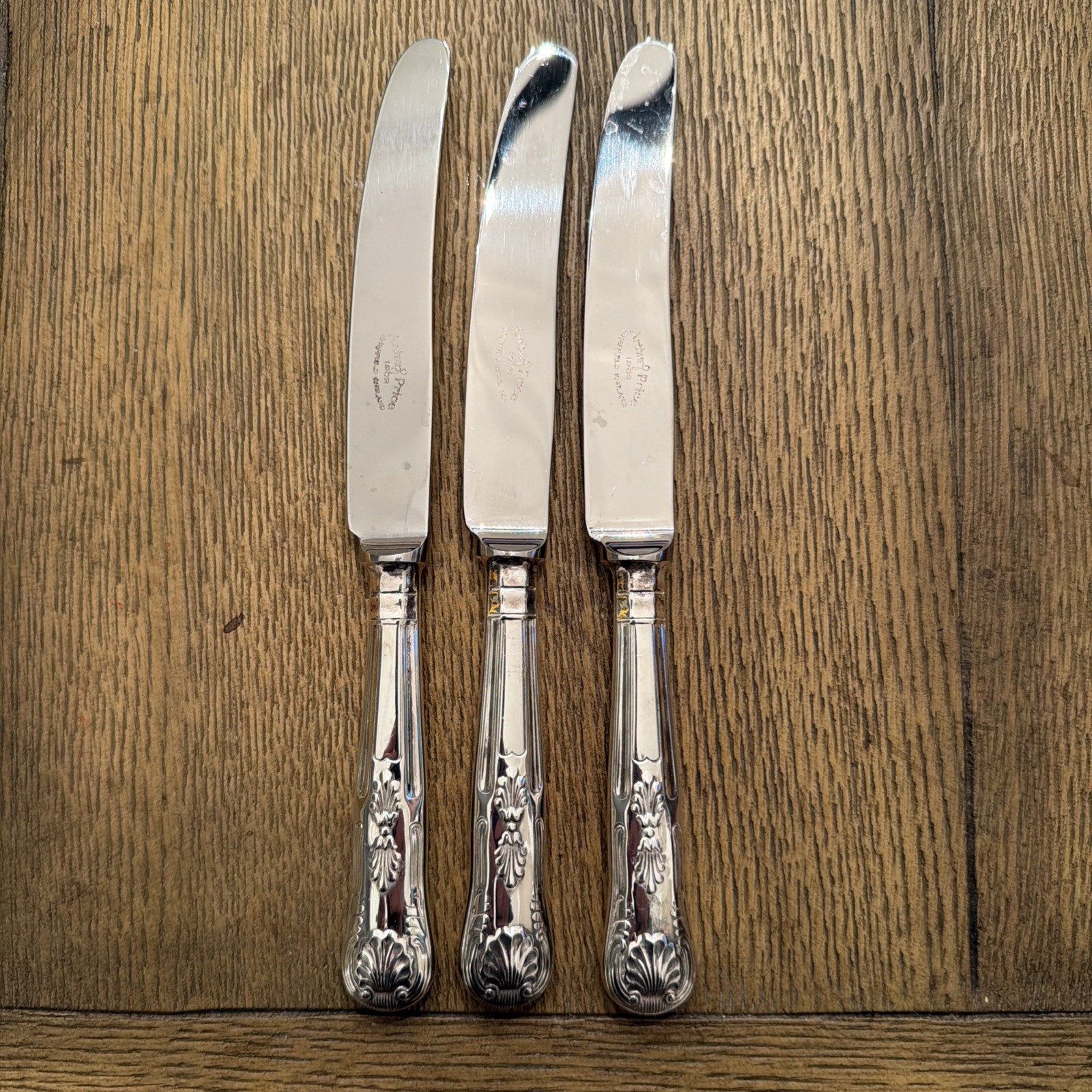 Arthur Price King Dessert Knives Set 3 Silverplate Cutlery Replacement