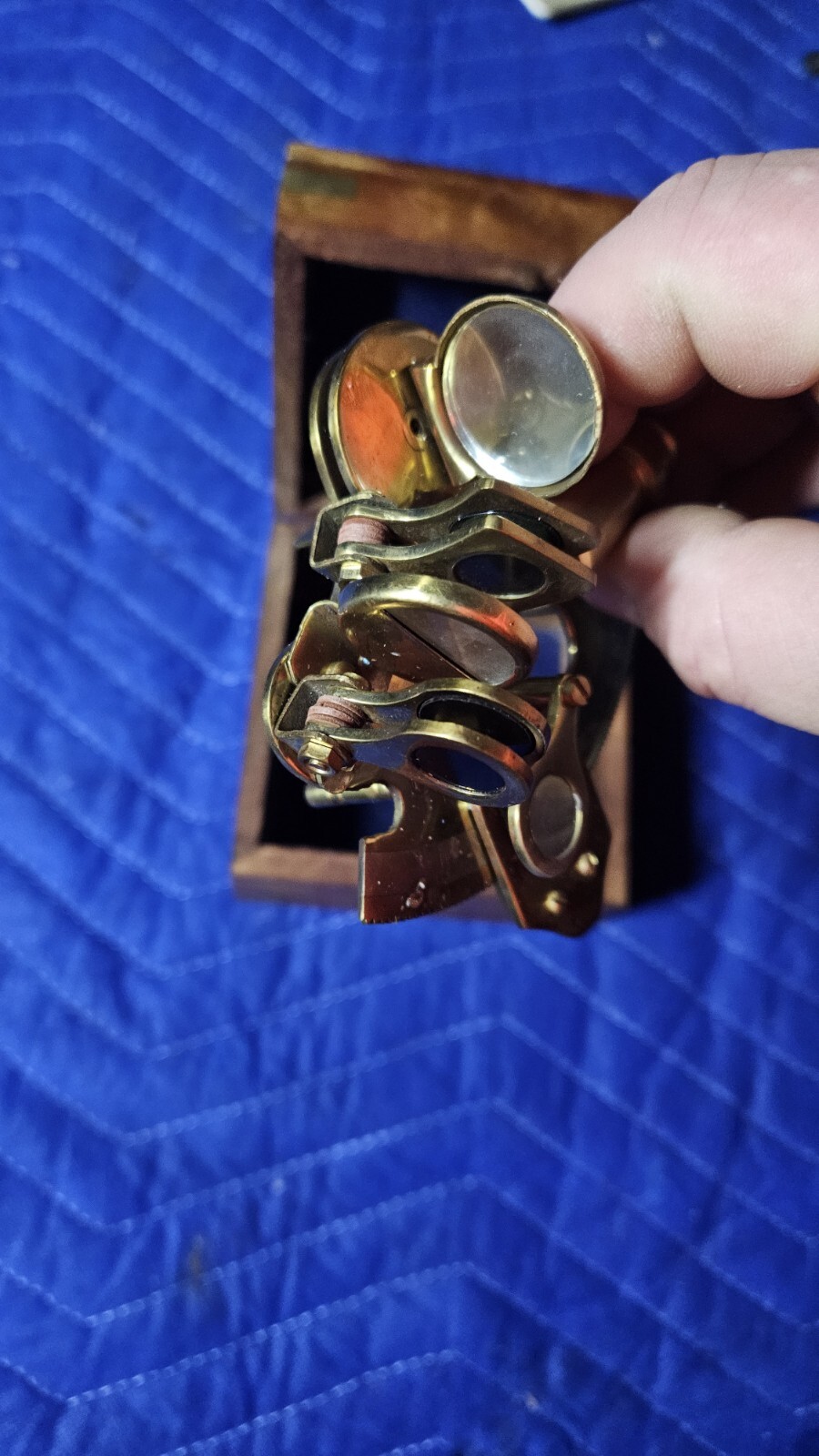 Solid Brass Sextant Astrolabe Style with Hardwood Box – Nautical Collection