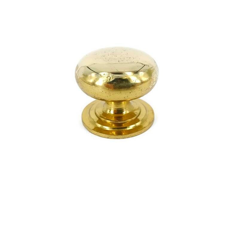 Set of 4 Solid Brass Knobs 1-1/2″ (38mm) Heavy Cabinet/Drawer Pulls — Duties Inc