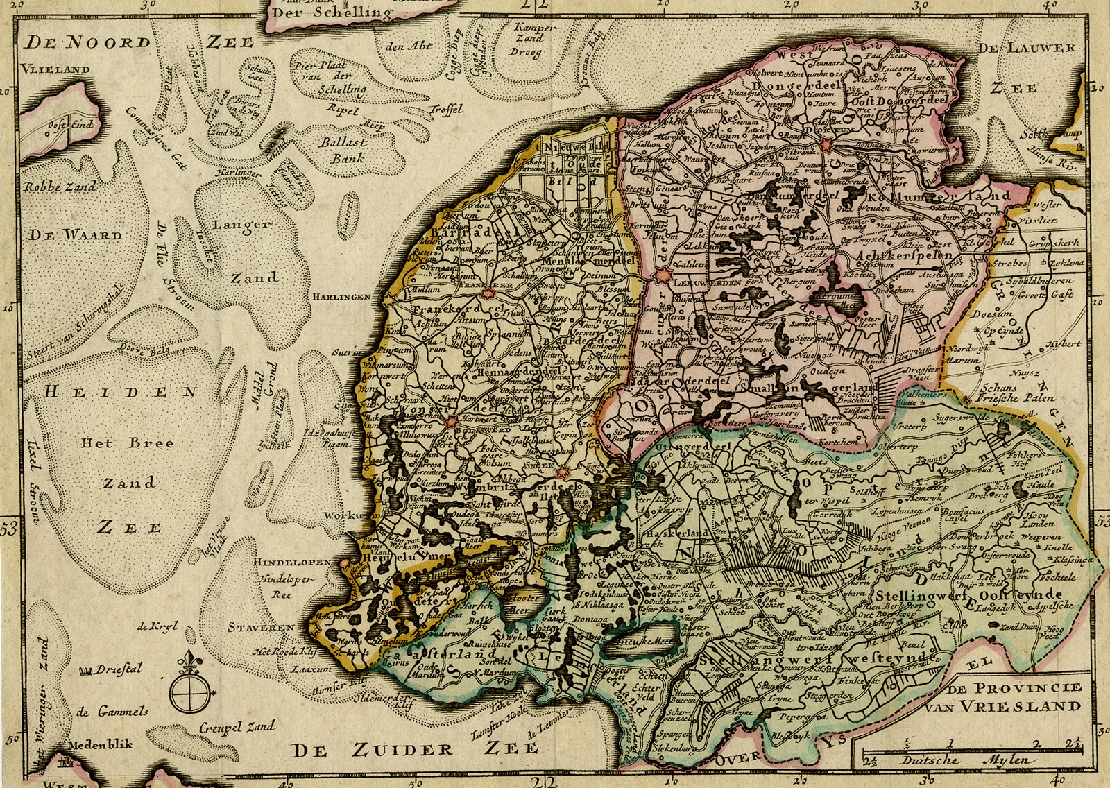 Antique Map-TOPOGRAPHY-FRIESLAND-NETHERLANDS-Anonymous-ca. 1790