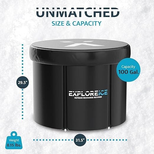 Explore Ice Bath Tub Max Extra Large Outdoor Inflatable Portable Athlete cold