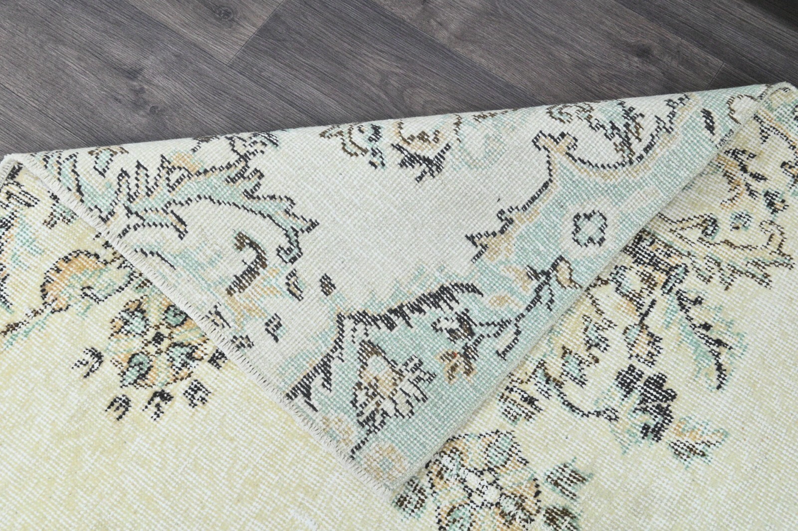 Oushak Turkish Vintage Rug 6×7 Kilim Rug Anatolian Handmade Boho Decor BEIGE
