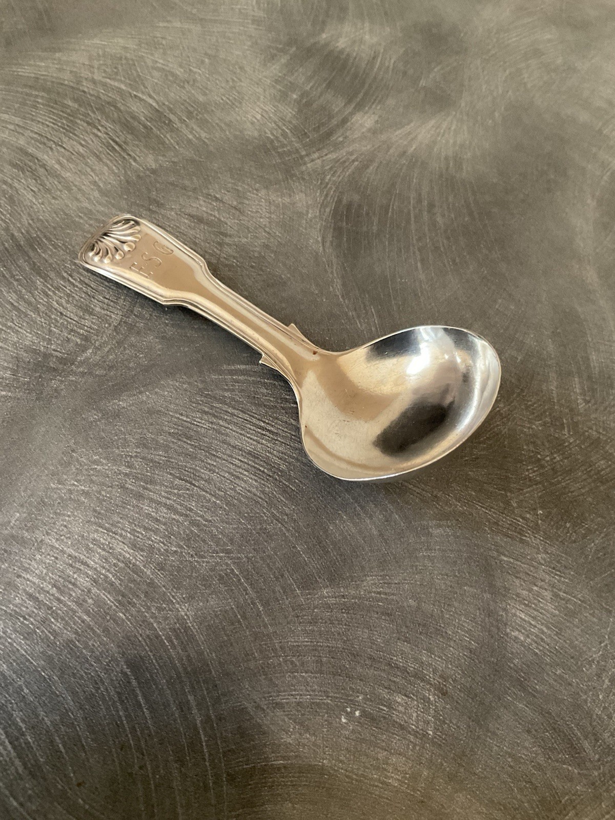 SUPERB SOLID SILVER WILLIAM 1V HALLMARKED CADDY SPOON GEORGE UNITE B’HAM 1839