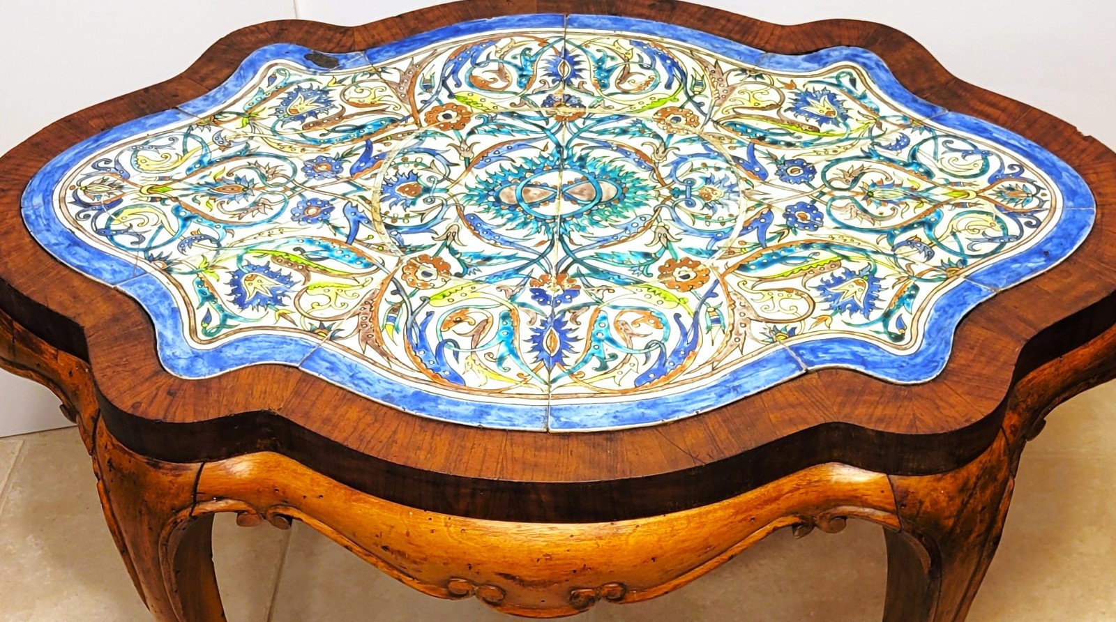 Antique Ottoman Kutahya Islamic Ceramic Tile Panel Armenian Red Bole Iznik Style