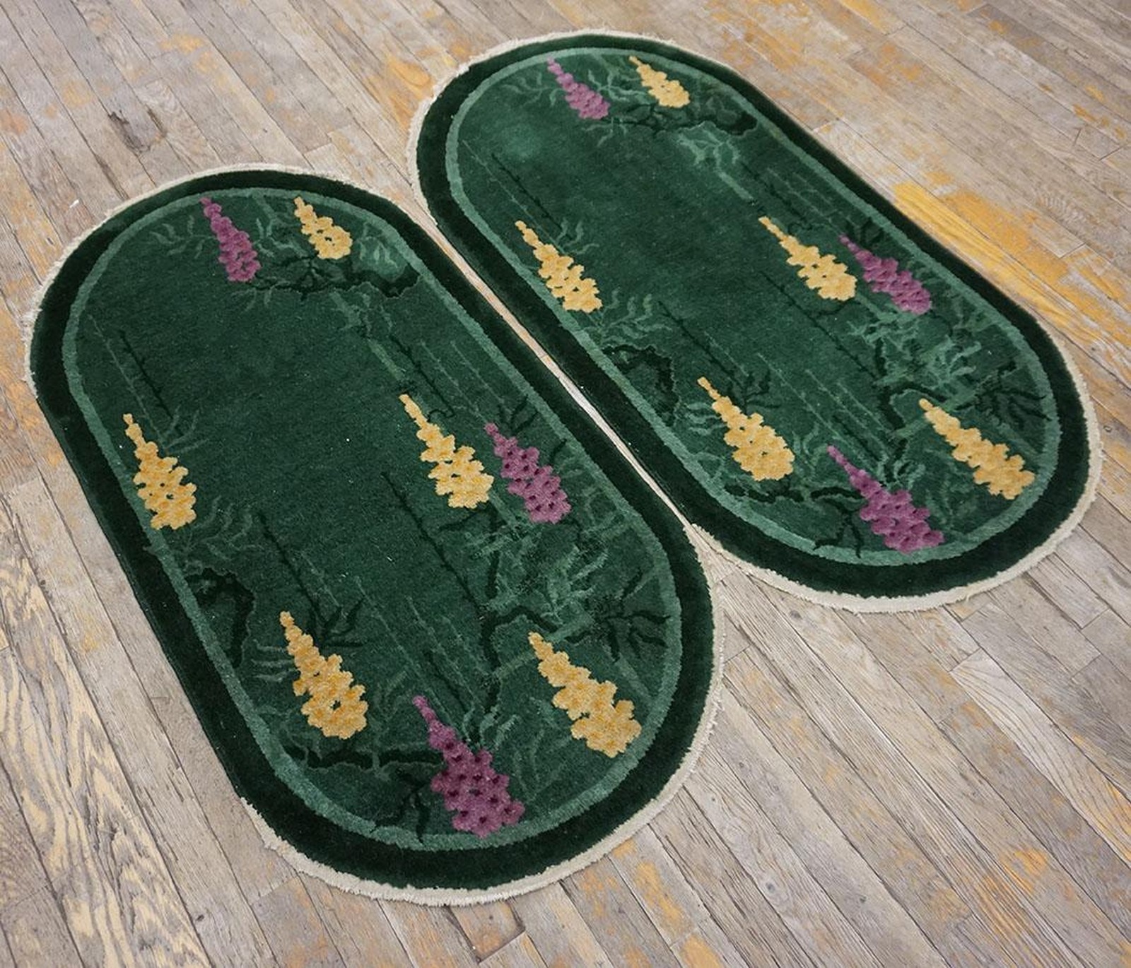 2X3 Antique Chinese Art Deco Wool Area Rug 1920