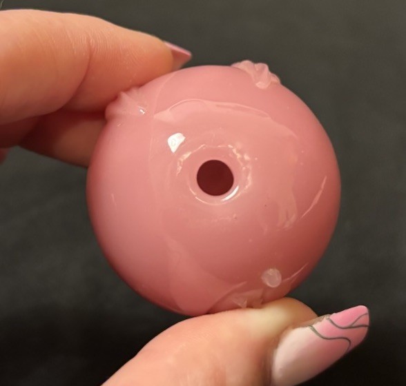 Chinese Vintage Pink Carved Peking Glass Moon Leafs Flower Snuff Bottle RARE