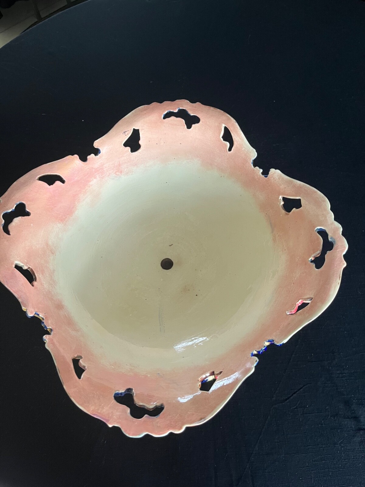 Large Antique Eichwald Majolica Austrian Pottery Art Nouveau Centerpiece Signed