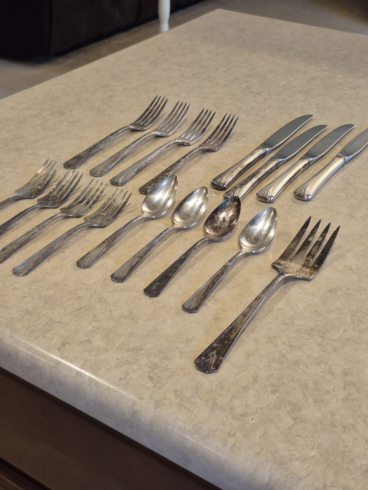 Oneida Community Deauville Silver Plated Set Of 17 Silverware, As Is