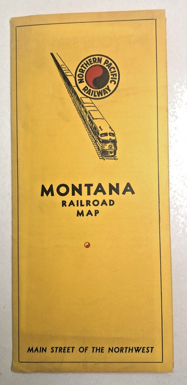 1950s Montana Northern Pacific Railway Railroad Route Map
