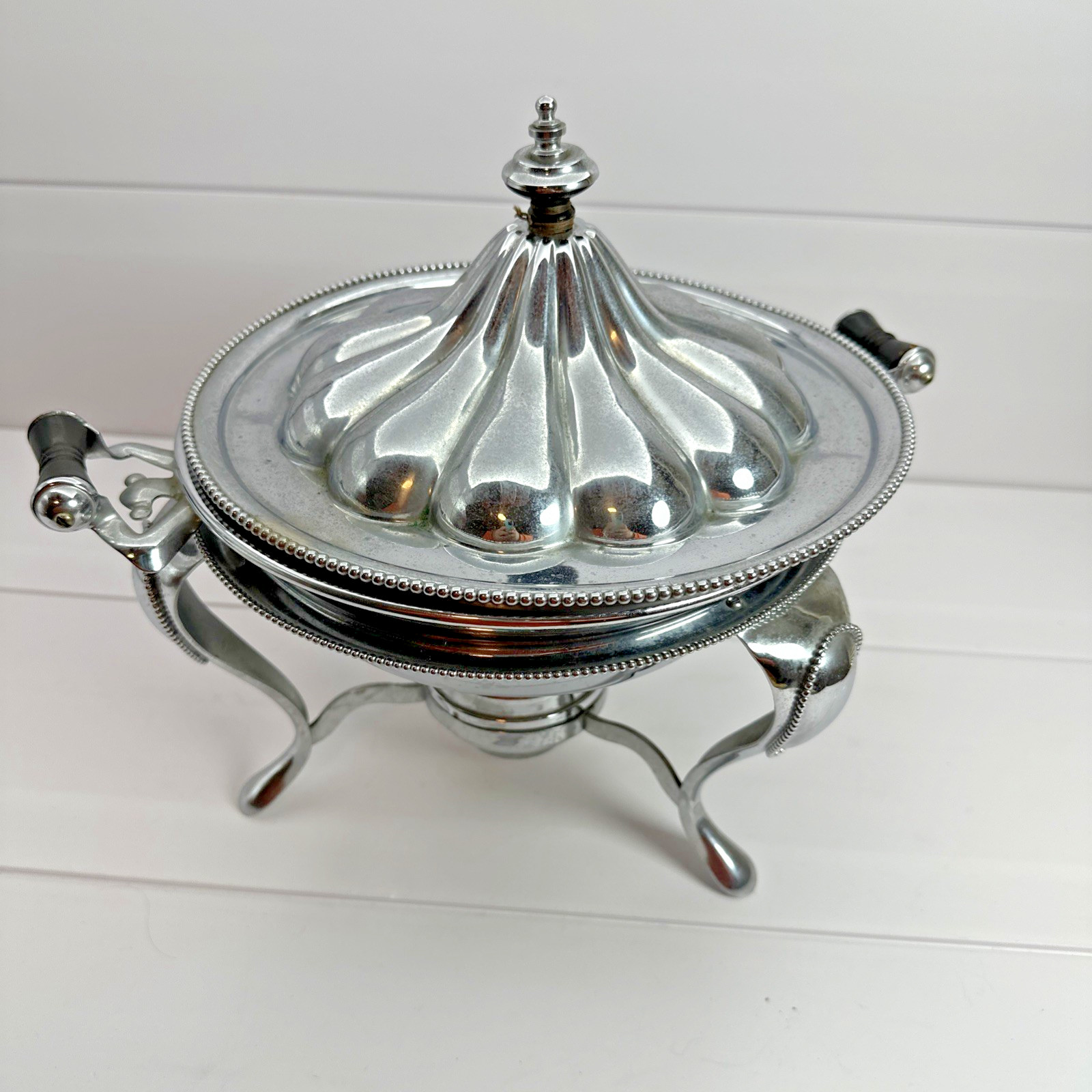 Antique 1895 S.Sternau Co Chafing Dish Silver Plated With Burner Makers Mark