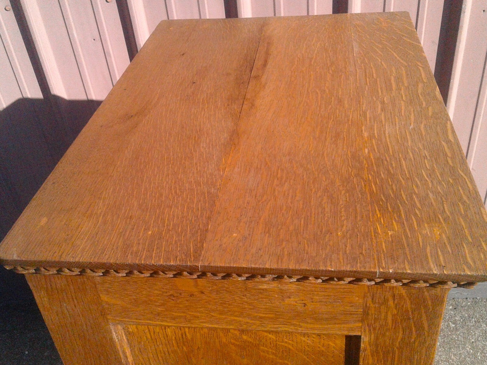 Antique Corticelli Silk Thread Counter Top Cabinet Quarter Sawn Oak with Mirror