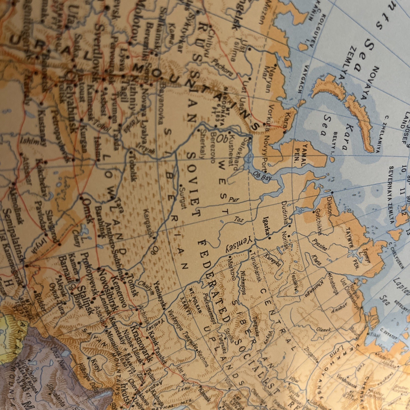 Vintage Rand McNally-Cosmopolitan LARGE World Atlas 1949 BOOK Maps – (Rare)