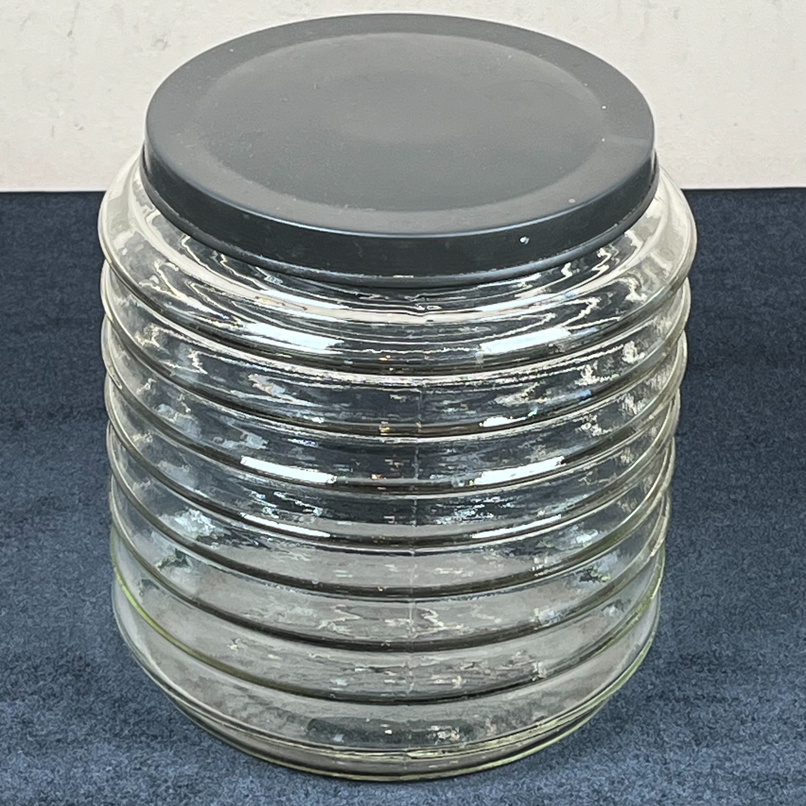 Vintage Ribbed Large Sellers Apothecary Jar Candy