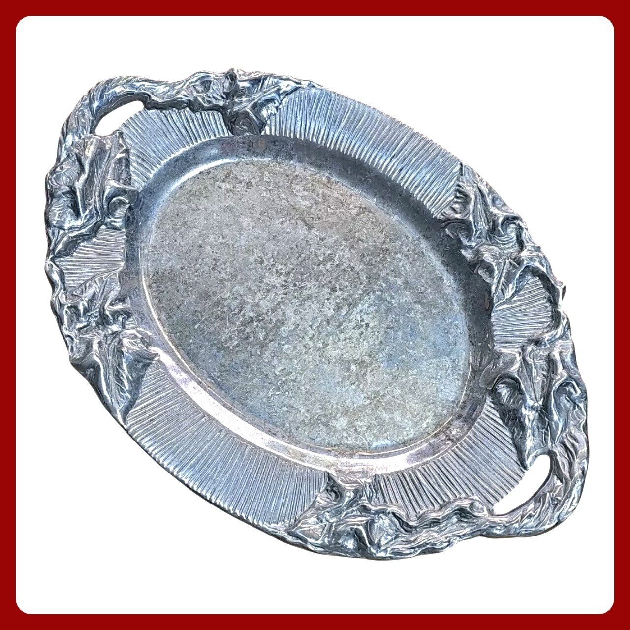 Wilton Armetale Pewter Serving Platter Large Oval Tray 18×12 RWP Metal Plate VTG