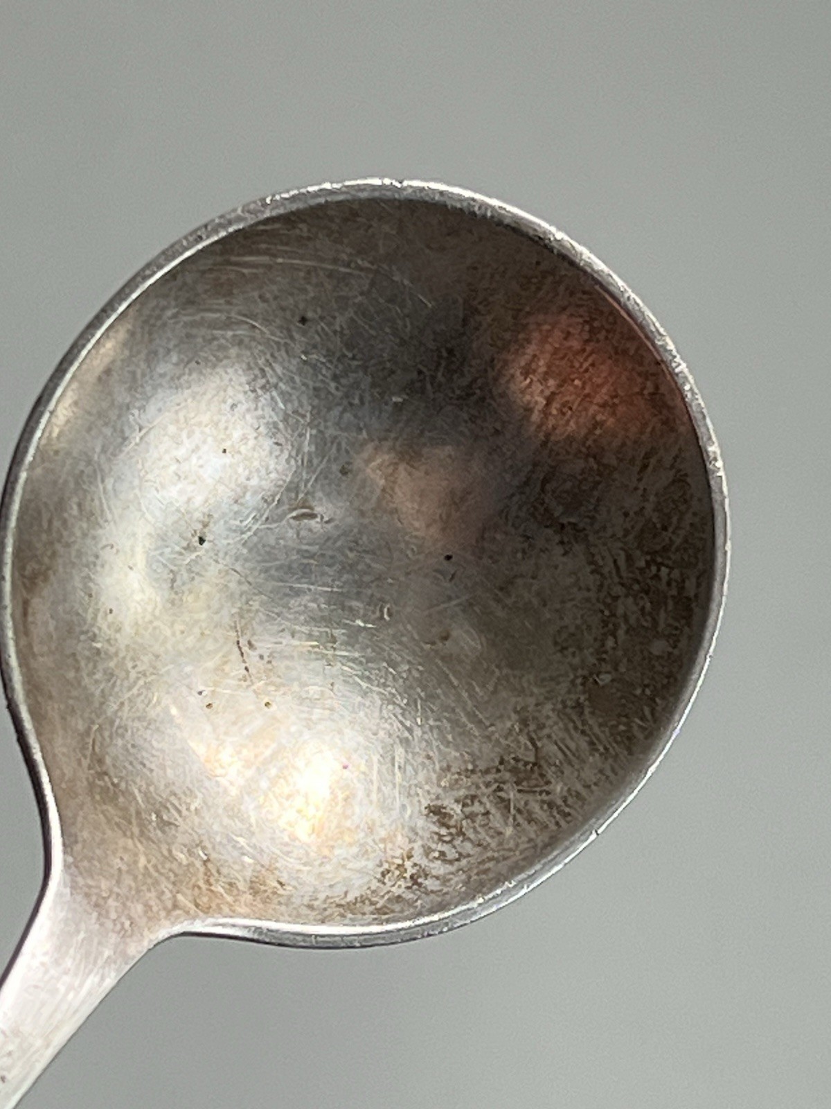 CM Silver Spoon with Hallmarks, United Kingdom, Decorative Handle, Antique