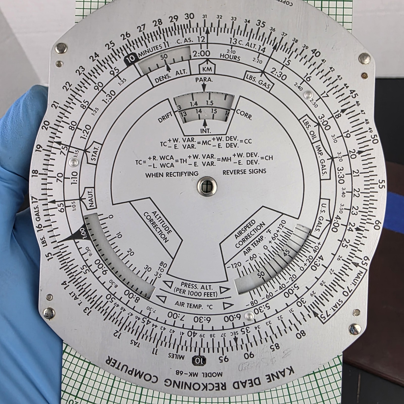Vintage 1958 Kane MK-6B Dead Reckoning Computer & Manual Piloting Aid Aviation