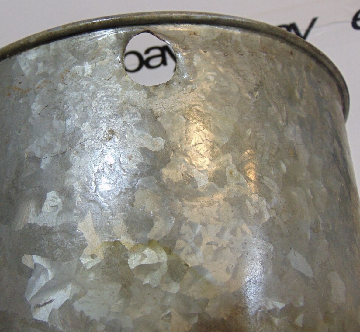 Eider Duck Waste Basket Water Bucket Pail Antique Galvanized Feed Hand Painted