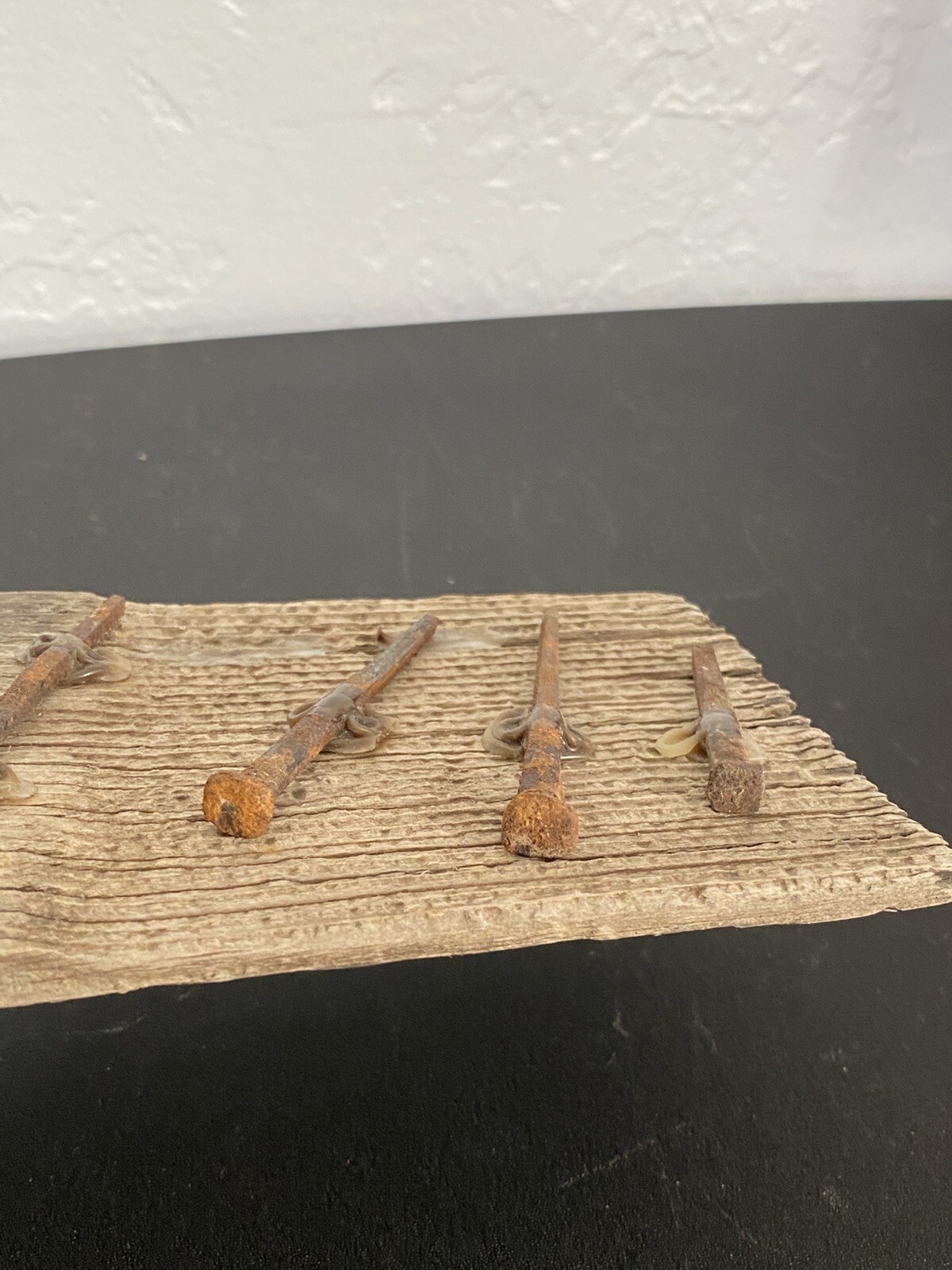 Original 1800’s Antique Square Nails and Wood Piece Art Decor Collector piece