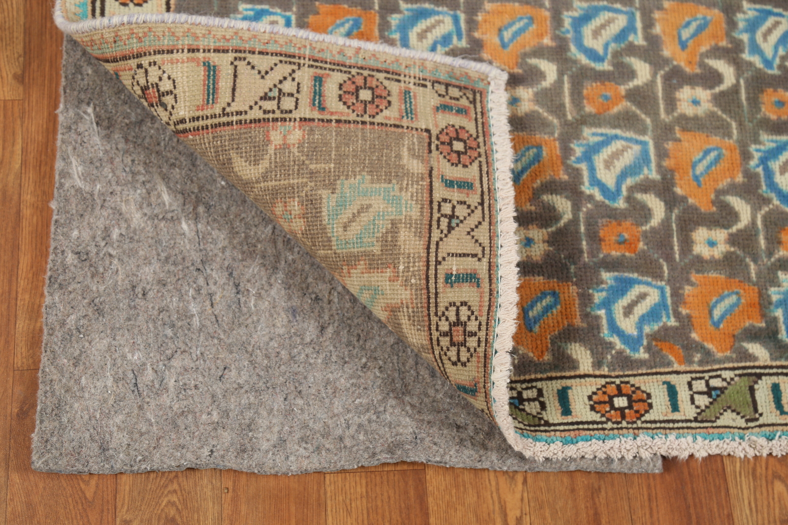 Vintage Gray Over-Dyed Wool Accent Rug Hand-made Traditional Carpet 3×5
