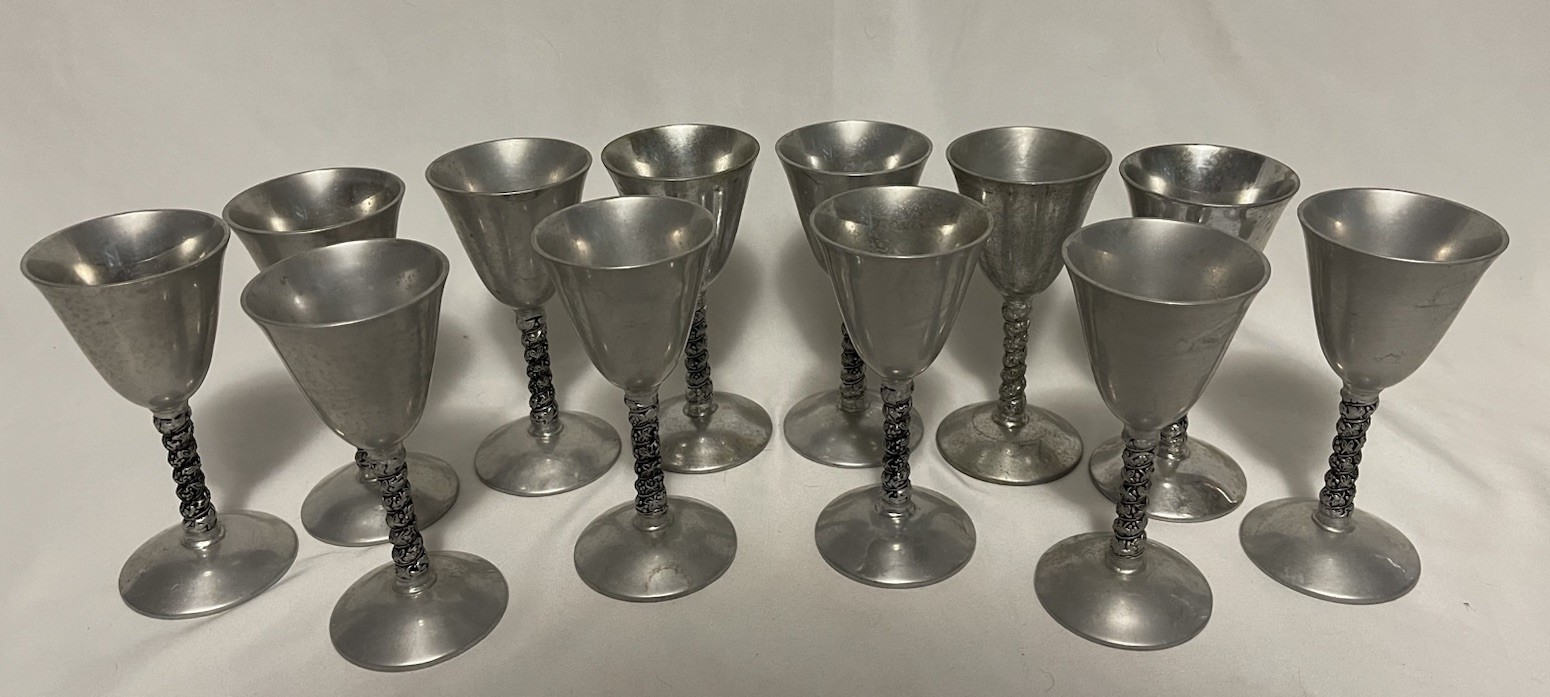 Vintage Set Of Twelve Plator Silverstone Goblets 4 1/2” Made In Spain