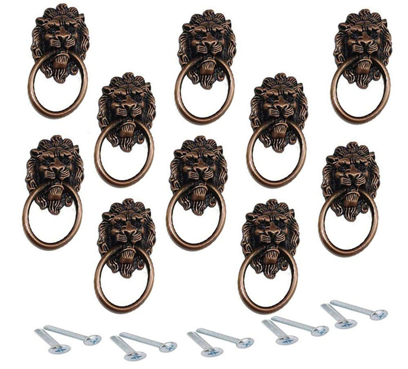 67X40 Antique Red Bronze Zinc Alloy Cartoon Lion Head Knobs Cabinet Handles D…