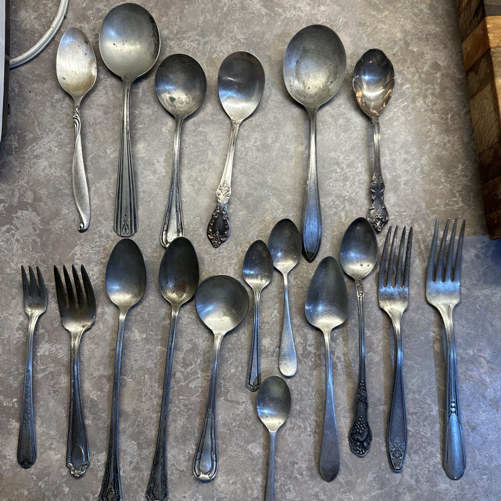 Antique Vtg Lot Of 18 Pieces Of Silverplate Back To Early 1900s
