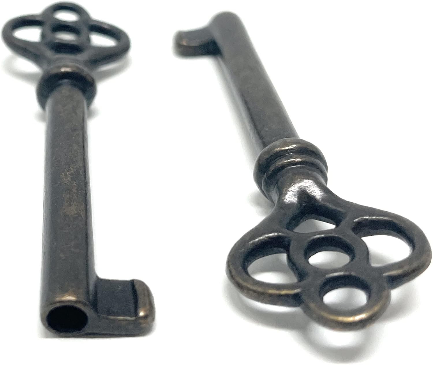 Antique Brass Hollow Barrel Skeleton Key for Doors, Desks, Cabinets, Dressers, C