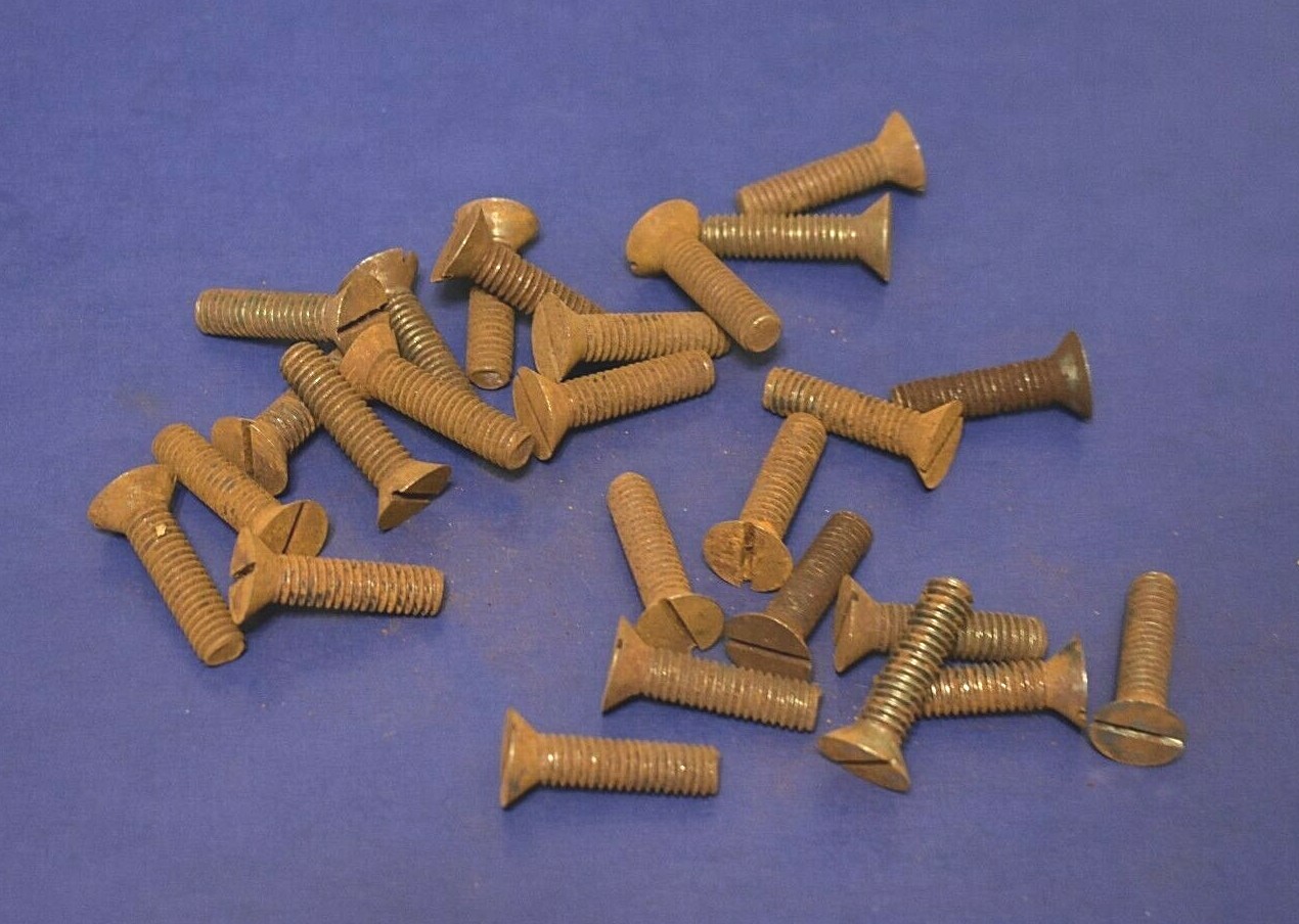 5/16″-18 x 1 1/4″ Vintage Slotted Flat Head Steel Machine Screws Bolts QTY 26