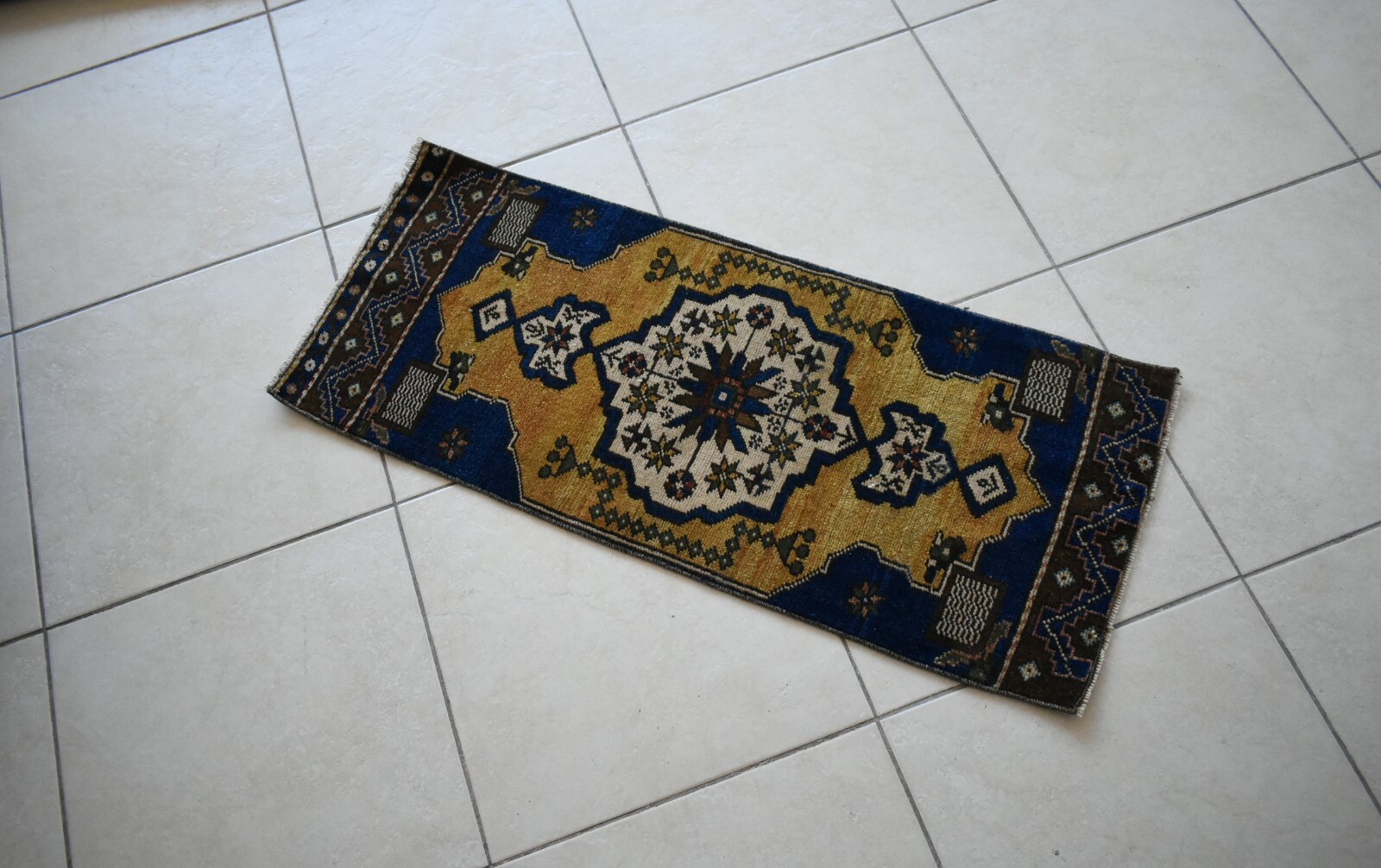 Oushak Runner 3.3×1.3 ft Vintage Turkish Runner Floor Runner Faded Runner Y22