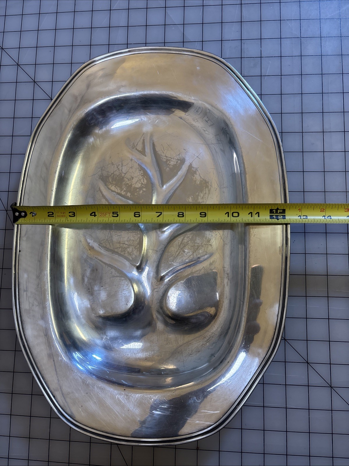 Vtg EPNS Windmill Meat Platter Serving Tray Silver Footed Juice Well 18×12.5”
