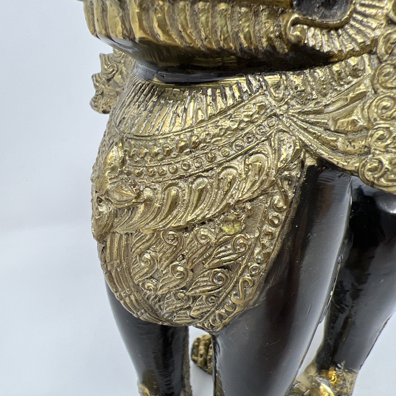 Antique Solid Bronze Khmer Statues. Temple Guardian Lion/Dogs known as ‘Singha’.