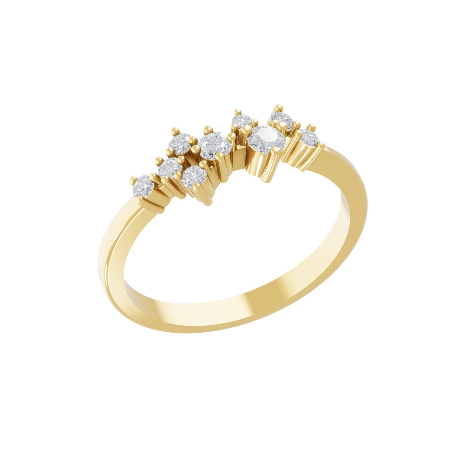 0.27 Ct Round Lab Grown Diamond Band Ring 14K Yellow Gold Anniversary Jewelry