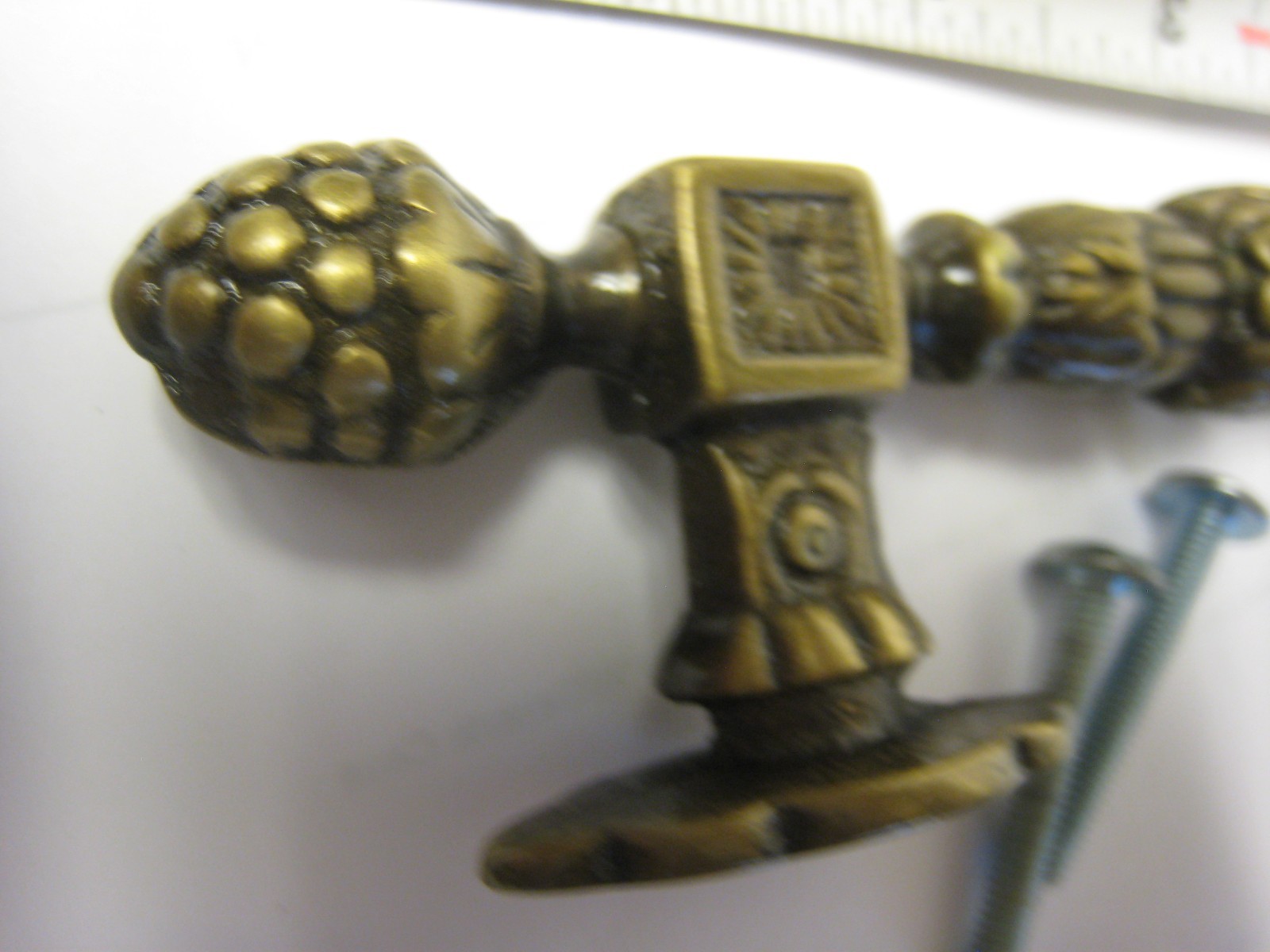 5 Pineapple Drawer Pull Solid Brass Cabinet Hardware Handle Vintage 3-1/2″ C-C