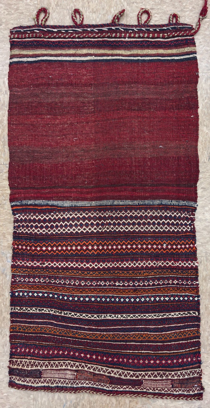 Vintage Qashqai Kilim Rug 2×4 Tribal Wool Handwoven Flatweave Area Rug