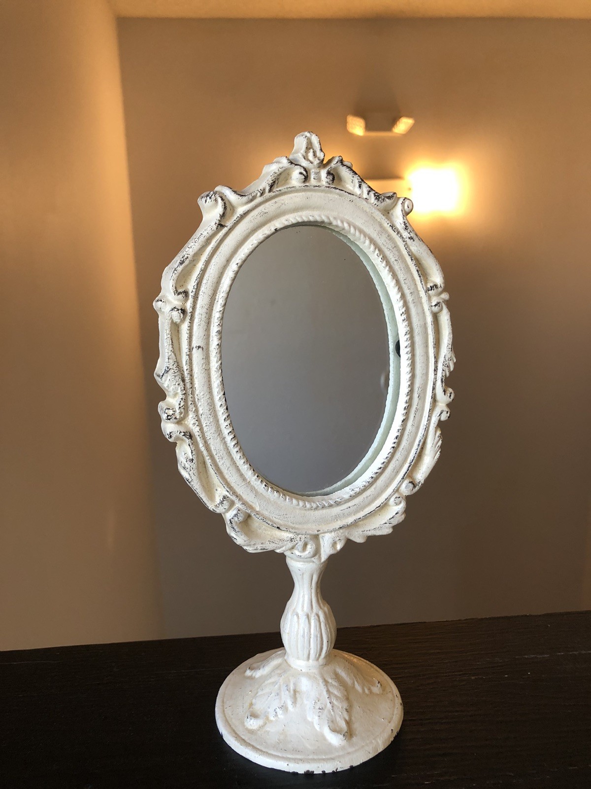 Cast Iron Frame Vanity Mirror Stand Shabby Chic Boho Victorian Decor 10″