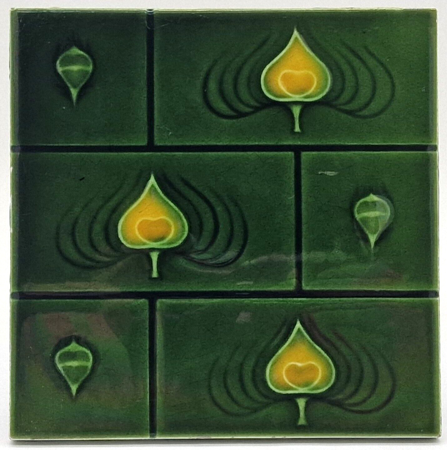 Art Nouveau Fireplace Majolica Tile Alfred Meakin Ltd. C1905