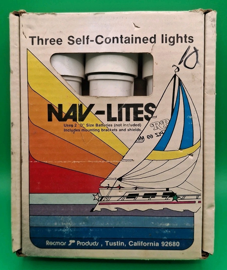 VTG Recmar Self-contained Boat Navigation Lights battery powered Clear/Red/Green