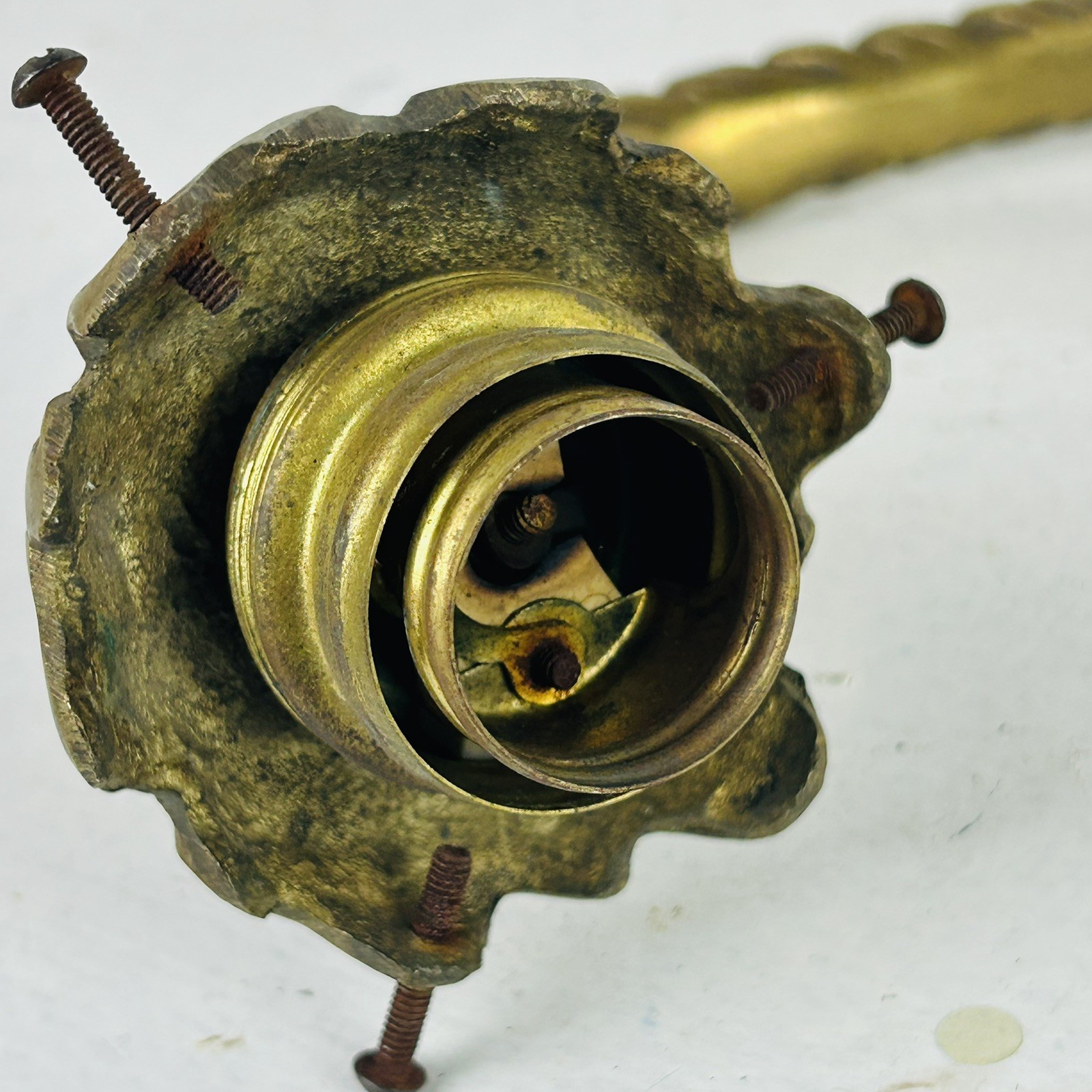 Antique Solid Brass Wall Sconce Lamp Light Swing Arm Vintage salvage