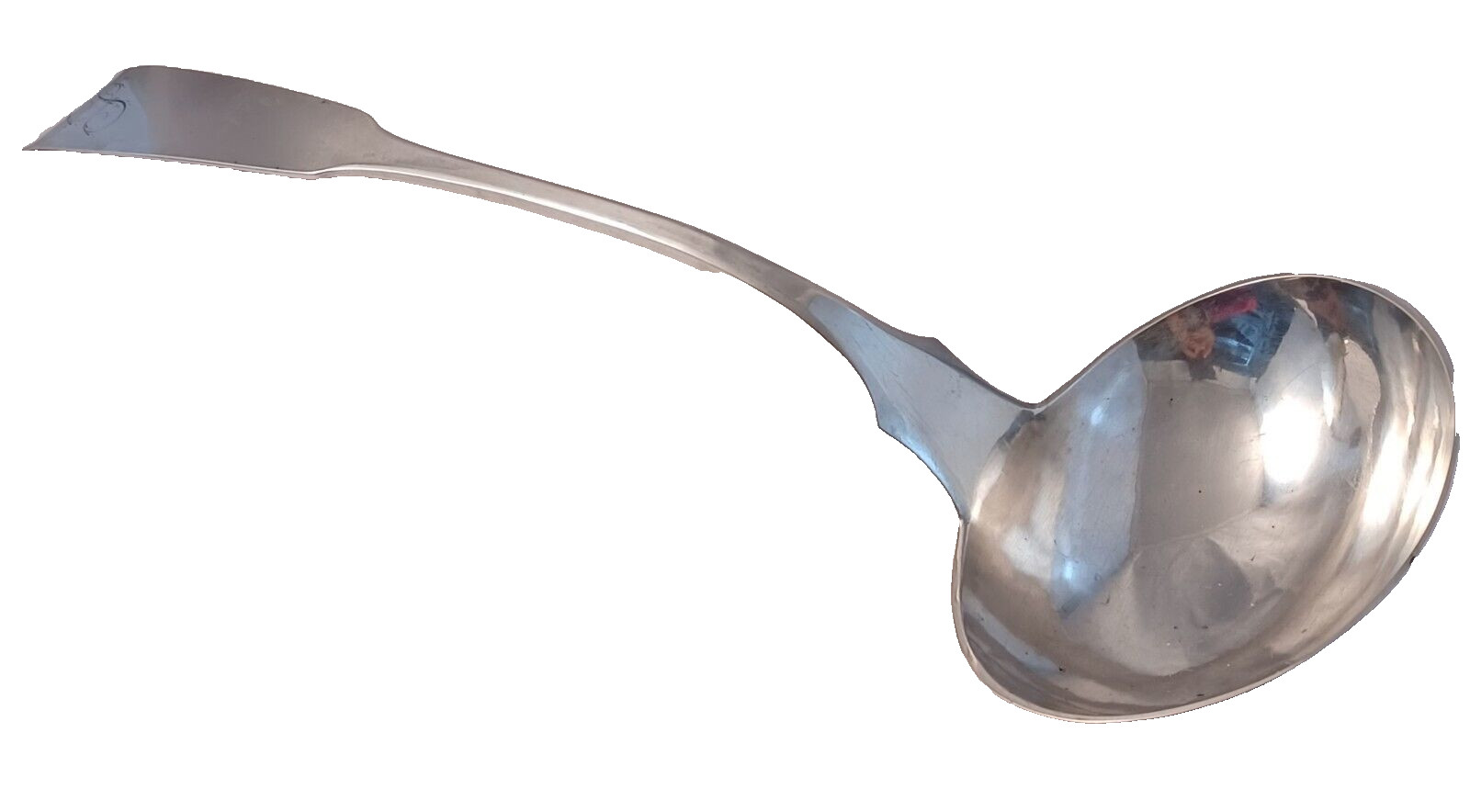 Huge Coin Silver James Watson Philadelphia Soup Ladle Mono’d 14″